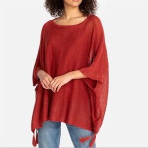 Johnny Was Poncho Organic Linen in Red